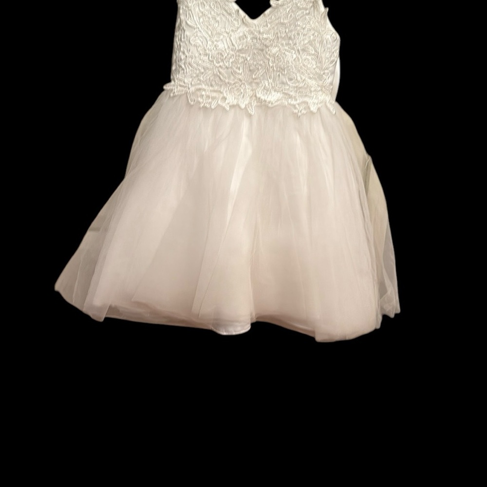 Elegant White Lace and Tulle Dress